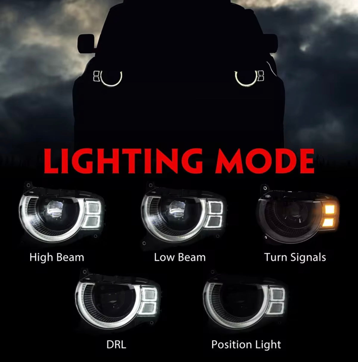 Land Rover Defender L663 LED Projector Headlights (2020–2025)