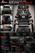 Wide body kit for Land Rover Defender 110 L663 20-26 Modified to OCTA