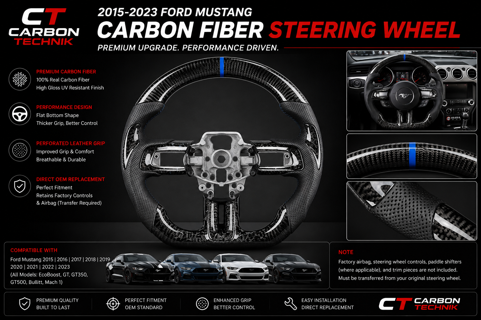 Mustang Carbon Steering wheels