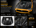 Mustang S550 Carbon Fiber Clear Glass Hood (2015–2022)