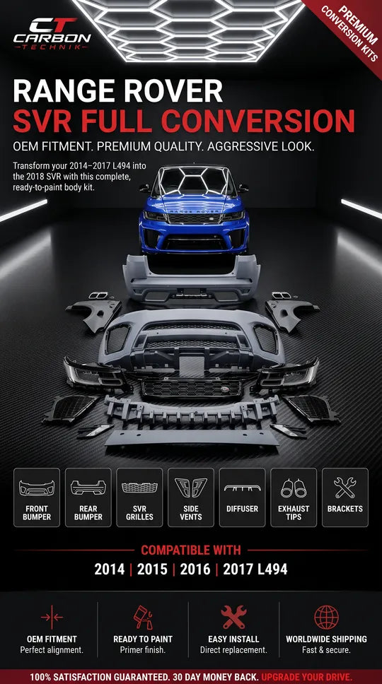 Range Rover Sport L494 2014–2017 to 2018 SVR Full Conversion Body Kit