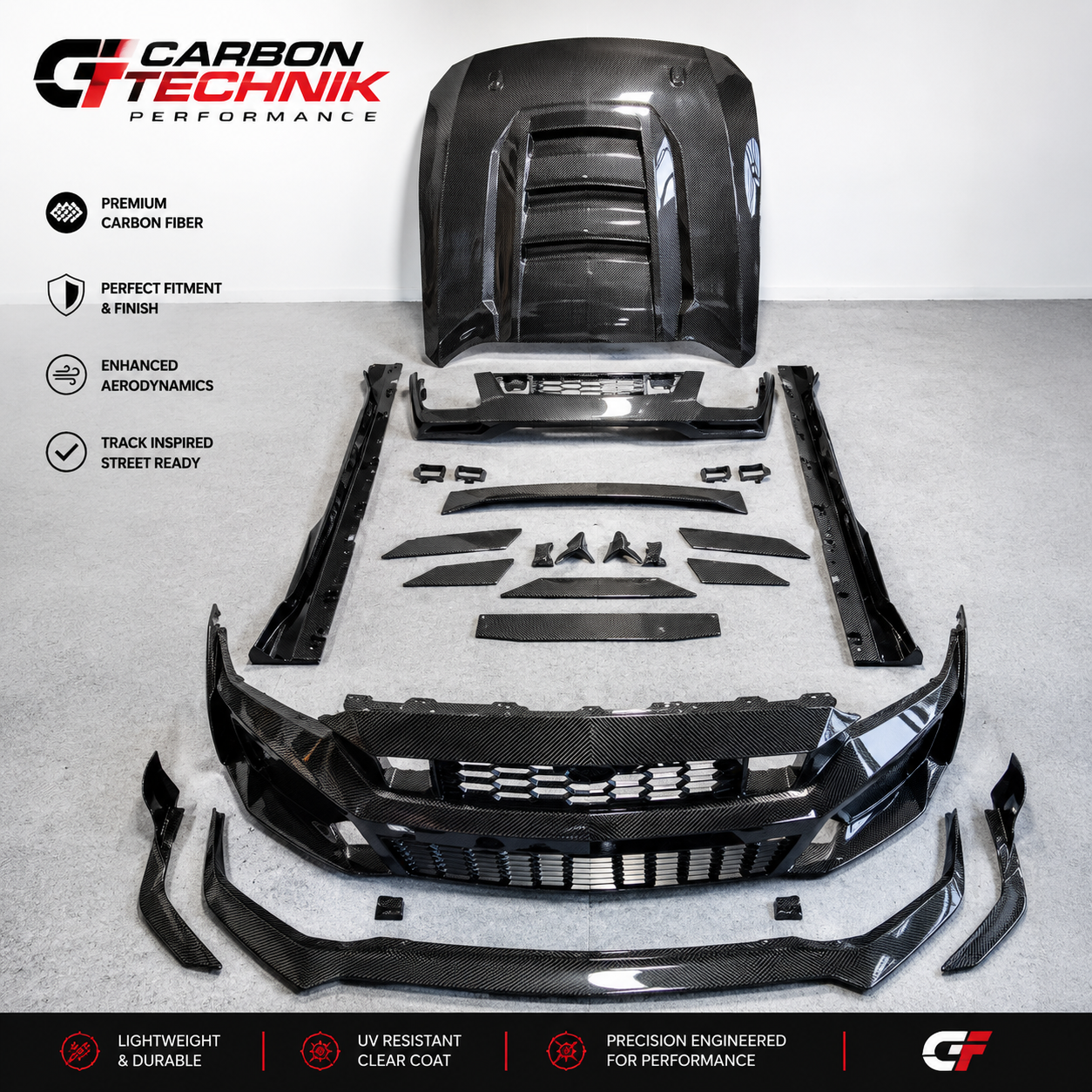 S650 Mustang Full Carbon Fiber Aerodynamic Body Kit (2024+)
